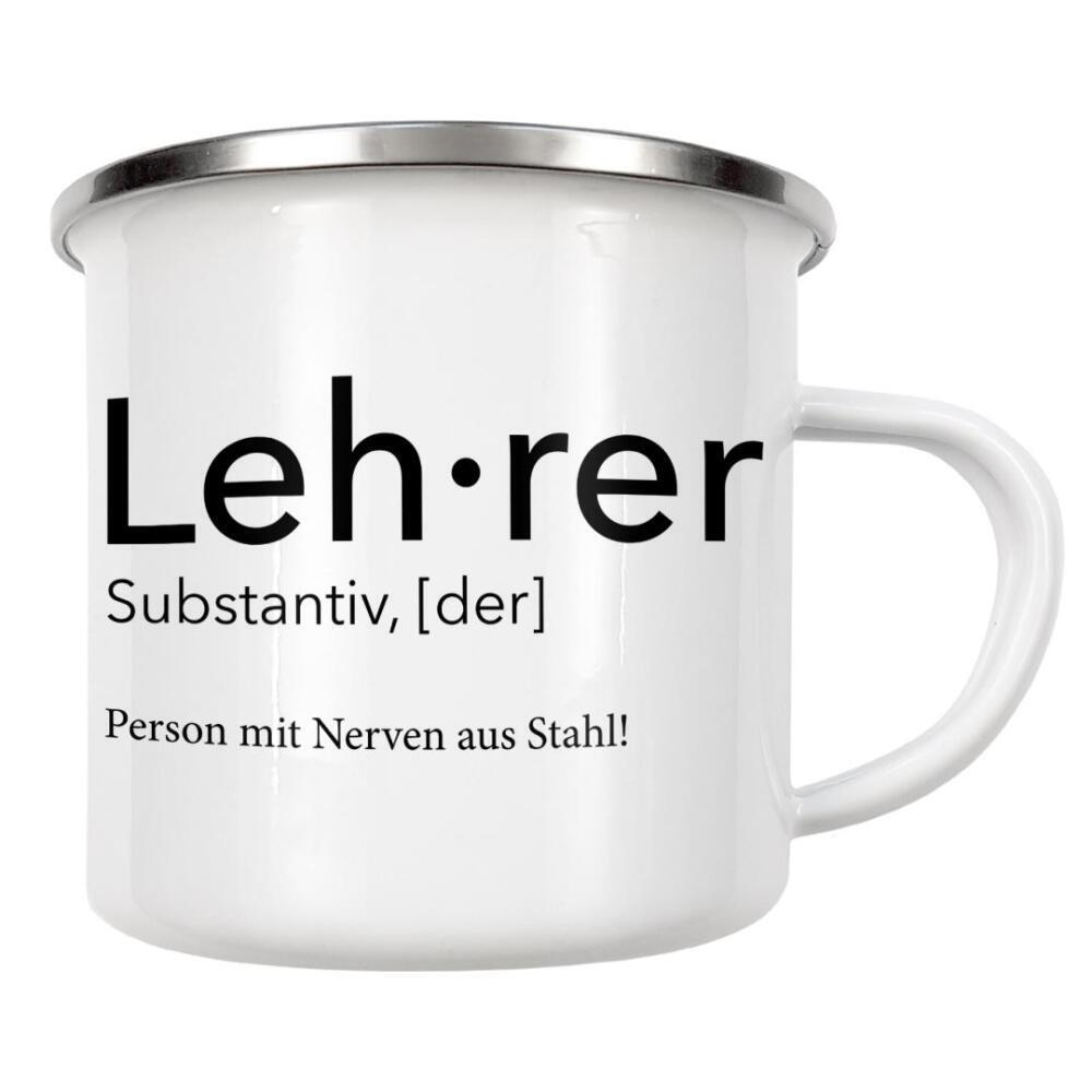 Emaille Tasse "Lehrer Definition 16" artboxONE - Schwarzweiß,Lehrersprüche - Lehrer,Definition