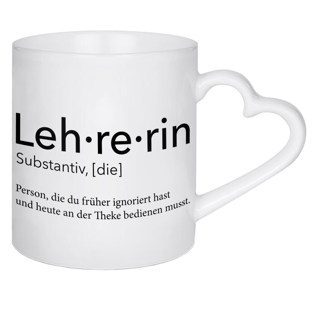 Herztasse "Lehrerin Definition 01" artboxONE - Schwarzweiß,Lehrersprüche - Lehrerin,Definition