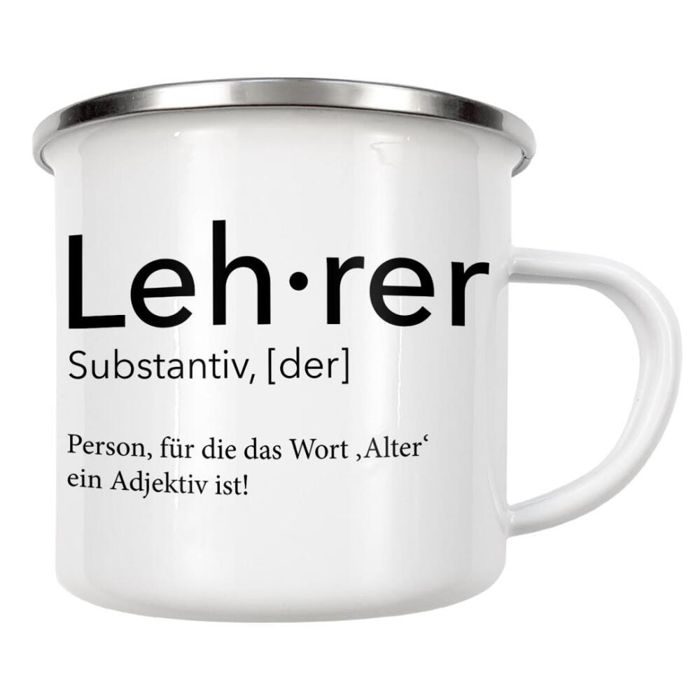 Emaille Tasse "Lehrer Definition 37" artboxONE - Schwarzweiß,Lehrersprüche - Lehrer,Definition