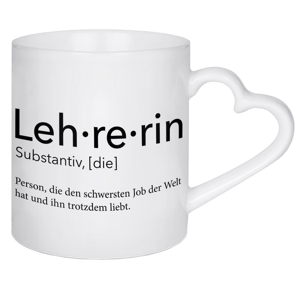 Herztasse "Lehrerin Definition 60" artboxONE - Schwarzweiß,Lehrersprüche - Lehrerin,Definition