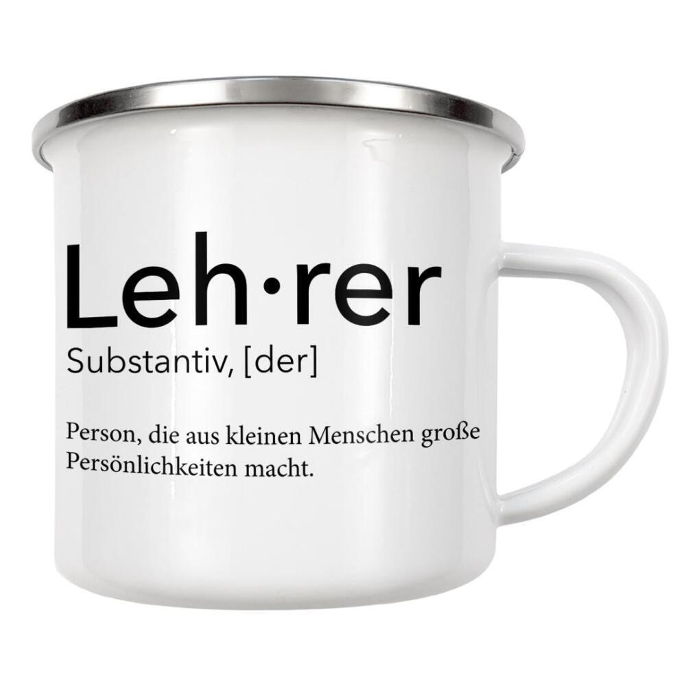 Emaille Tasse "Lehrer Definition 62" artboxONE - Schwarzweiß,Lehrersprüche - Lehrer,Definition