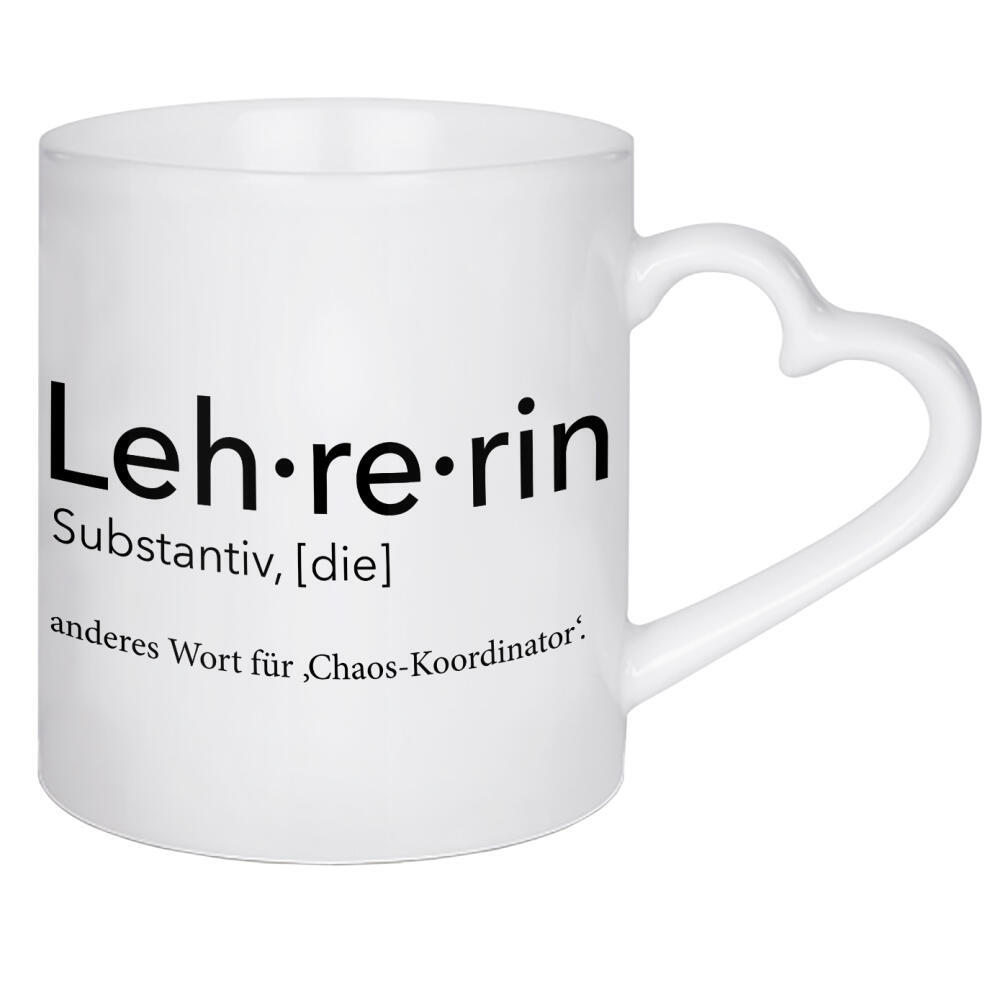 Herztasse "Lehrerin Definition 63" artboxONE - Schwarzweiß,Lehrersprüche - Lehrerin,Definition