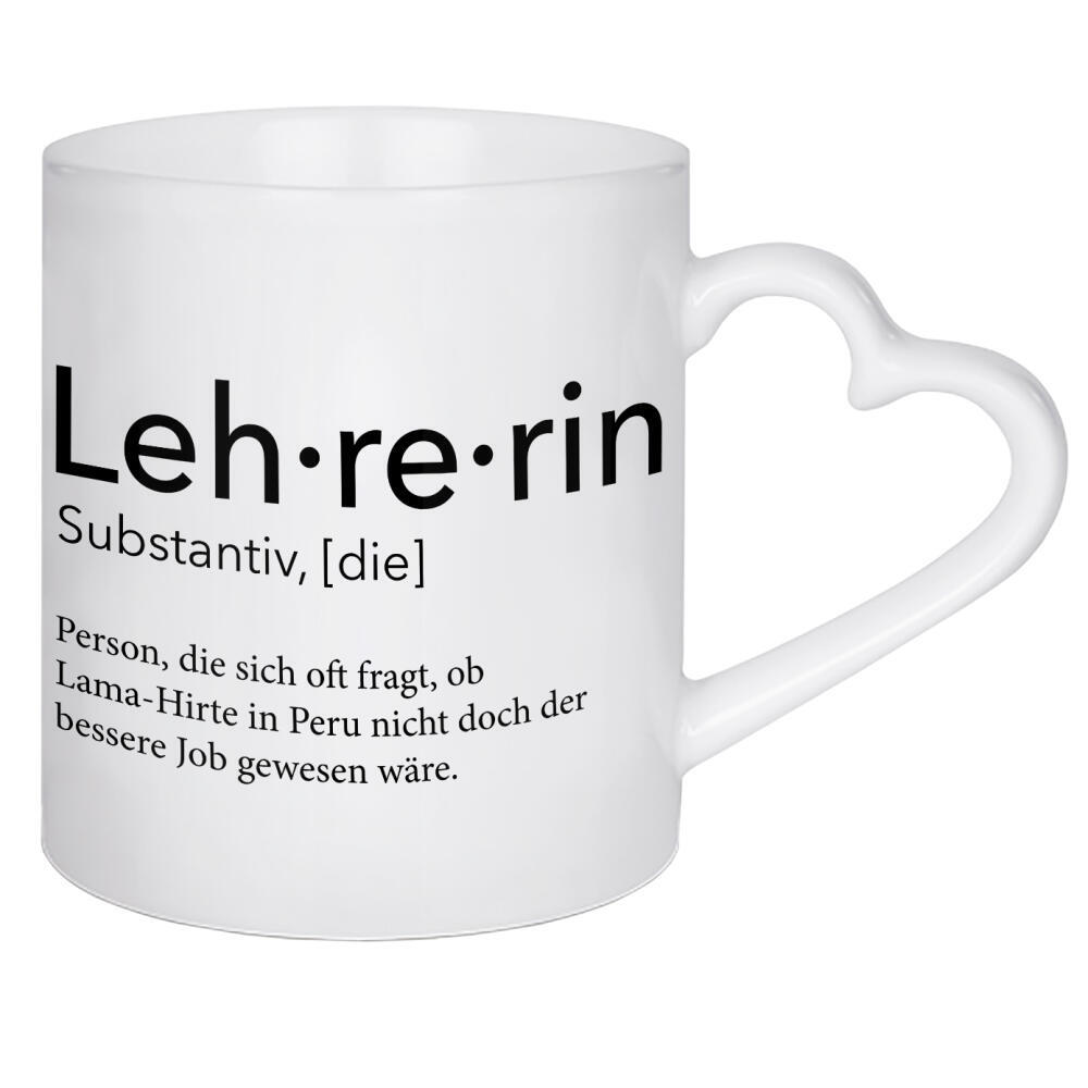 Herztasse "Lehrerin Definition 12" artboxONE - Schwarzweiß,Lehrersprüche - Lehrerin,Definition