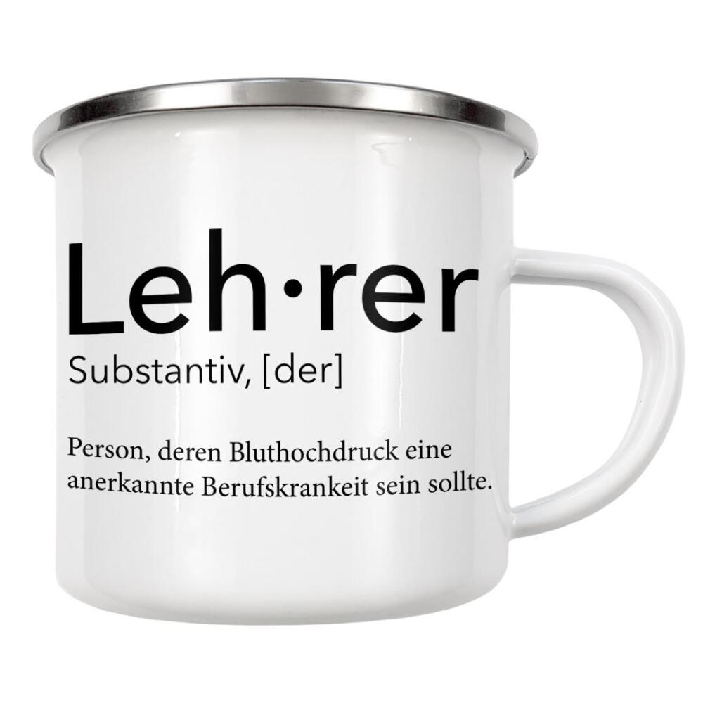 Emaille Tasse "Lehrer Definition 33" artboxONE - Schwarzweiß,Lehrersprüche - Lehrer,Definition