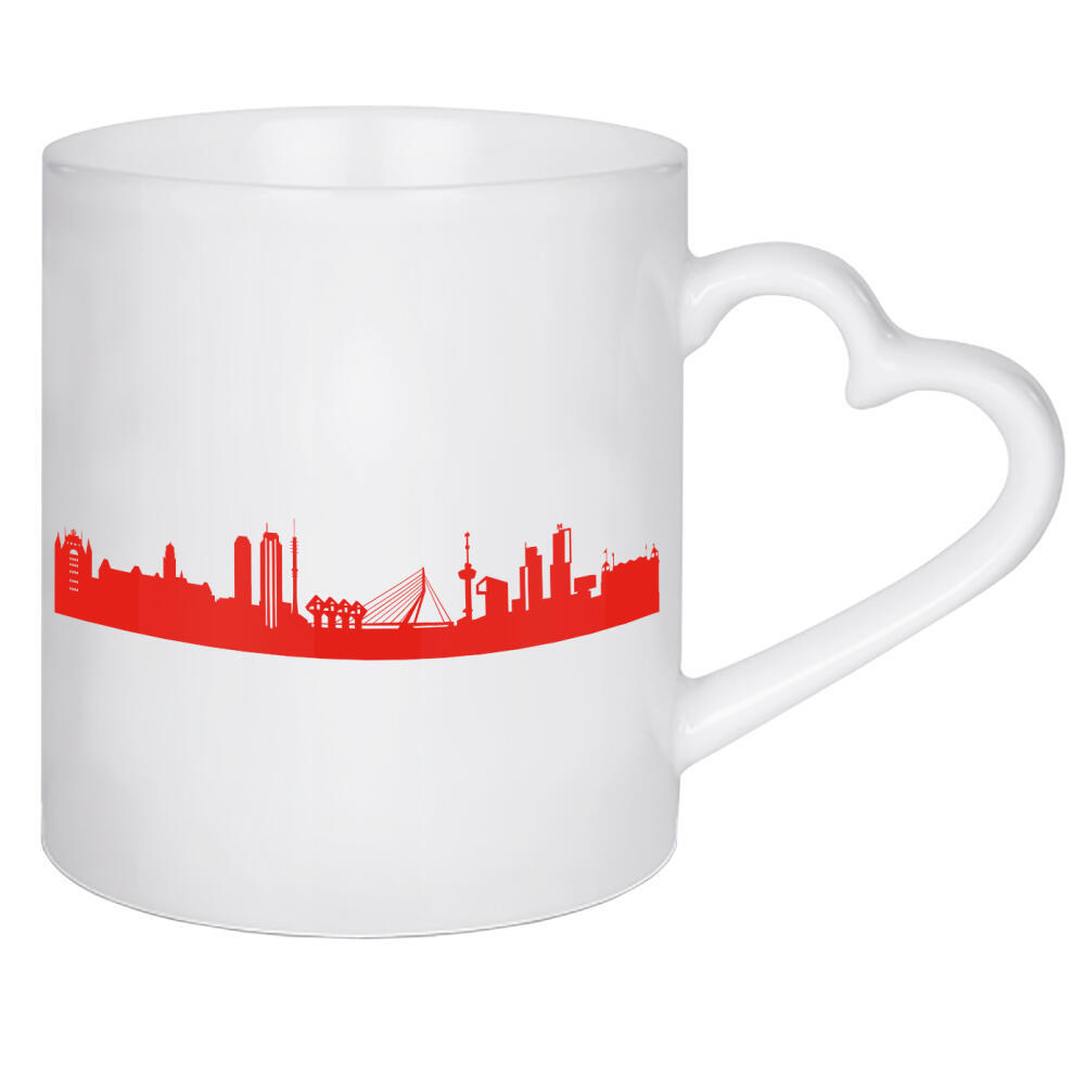 Herztasse "ROTTERDAM 03 Monochrom Tangerine" artboxONE - Städte,Reise,Abstrakt,Architektur,Reise / Länder