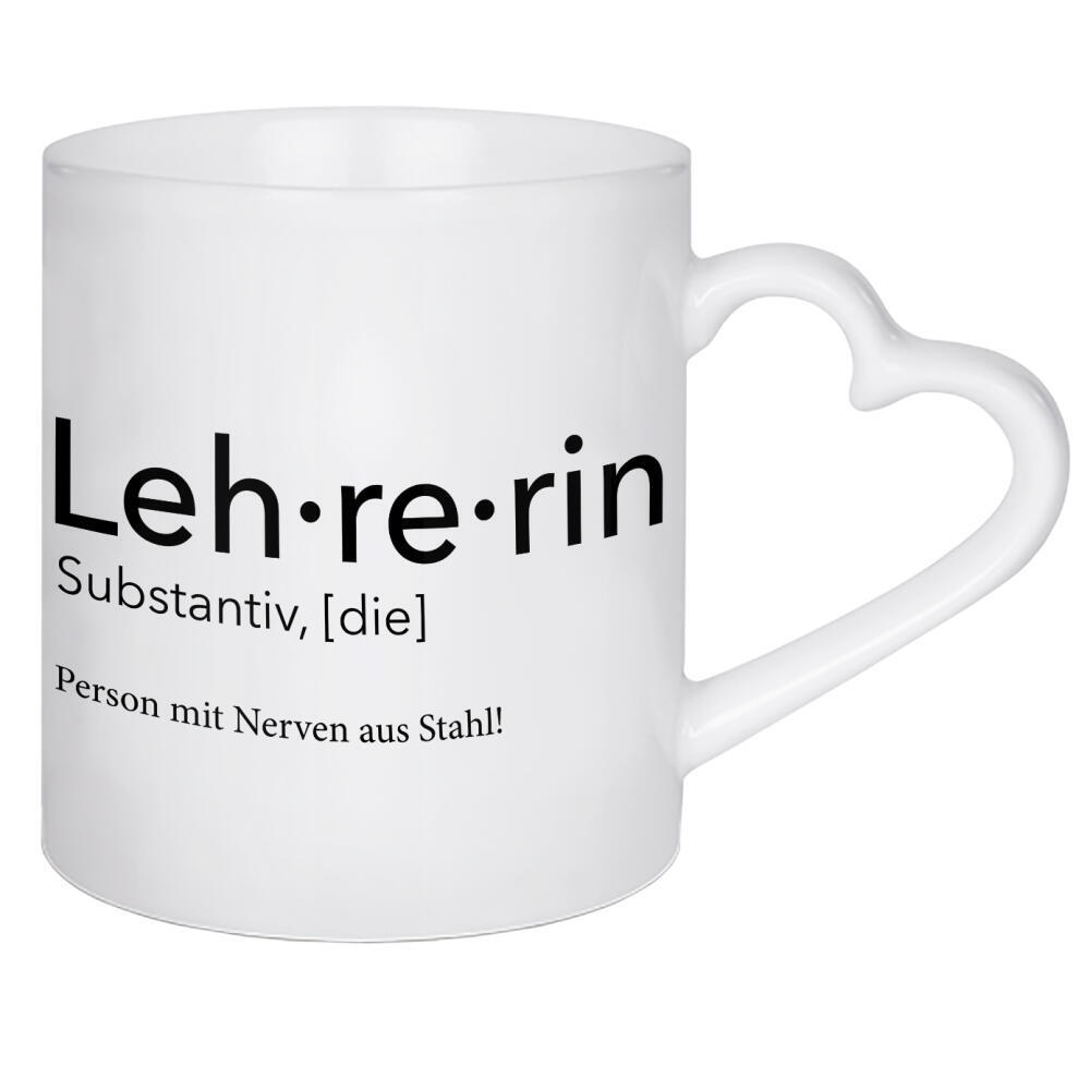 Herztasse "Lehrerin Definition 16" artboxONE - Schwarzweiß,Lehrersprüche - Lehrerin,Definition