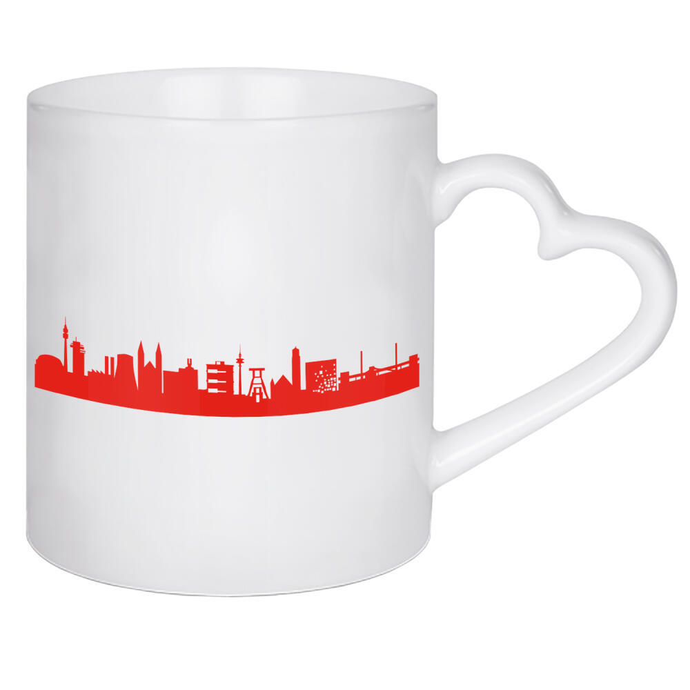Herztasse "RUHRPOTT 03 Monochrom Tangerine" artboxONE - Städte,Reise,Abstrakt,Architektur,Reise / Länder