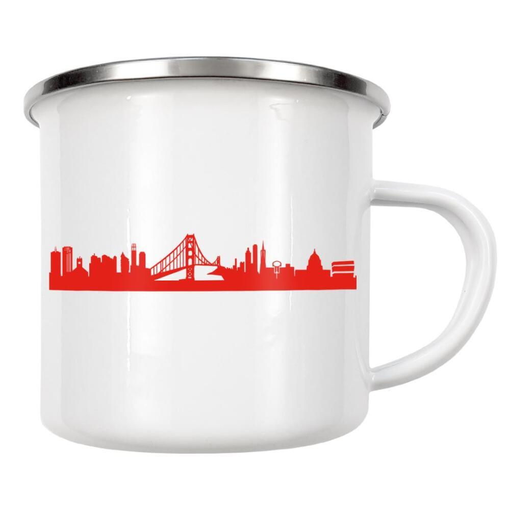 Emaille Tasse "SAN FRANCISCO 03 Monochrom Tangerine" artboxONE - Städte,Reise,Abstrakt,Architektur,Reise / Länder,Städte / San Francisco
