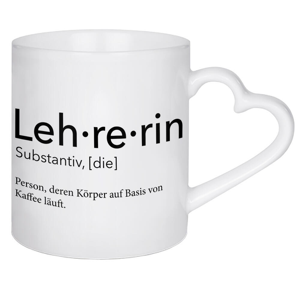 Herztasse "Lehrerin Definition Kaffee" artboxONE - Schwarzweiß,Lehrersprüche - Lehrerin,Definition
