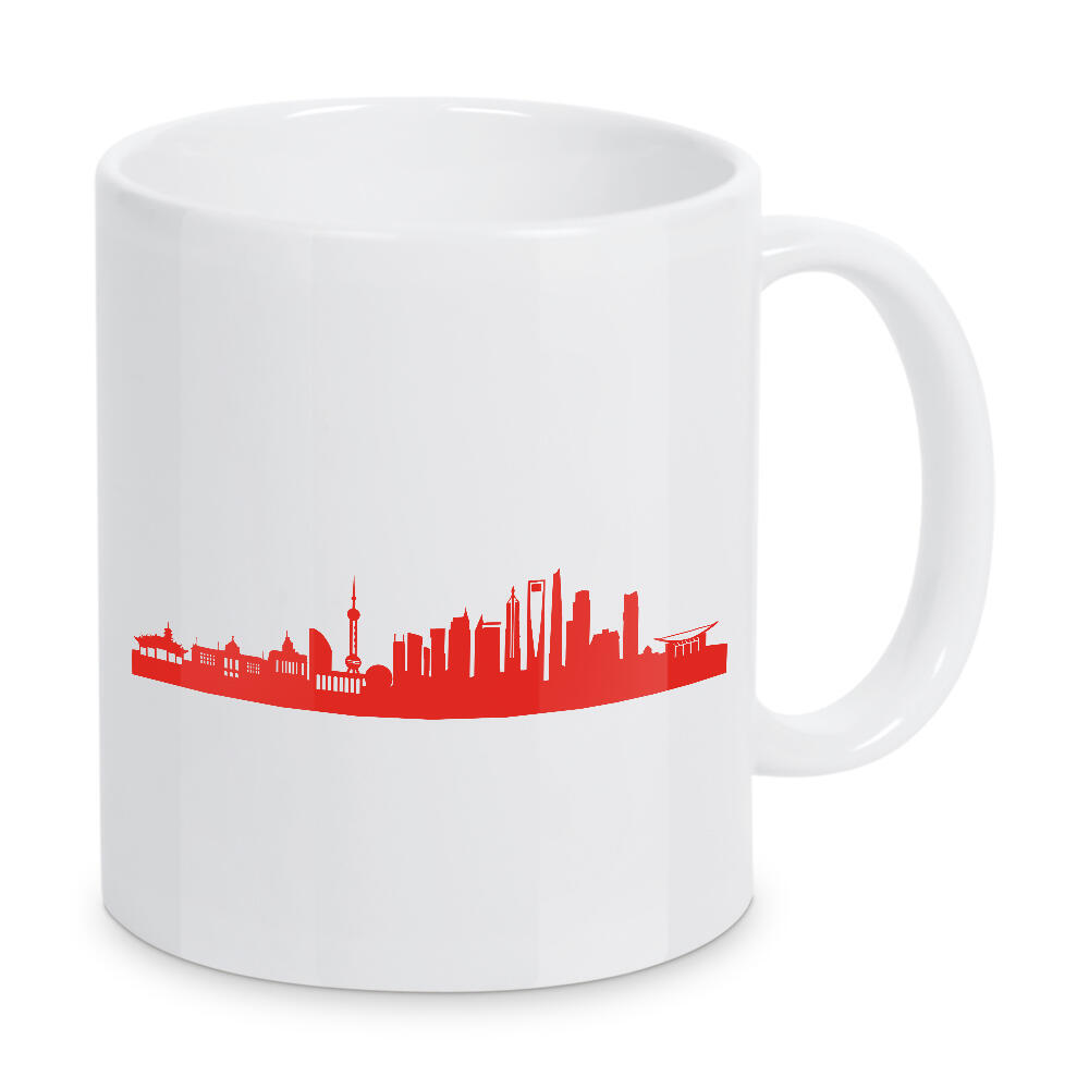 Tasse "SHANGHAI 03 Monochrom Tangerine" artboxONE - Städte,Reise,Abstrakt,Architektur,Reise / Asien,Reise / Länder,Städte / Shanghai