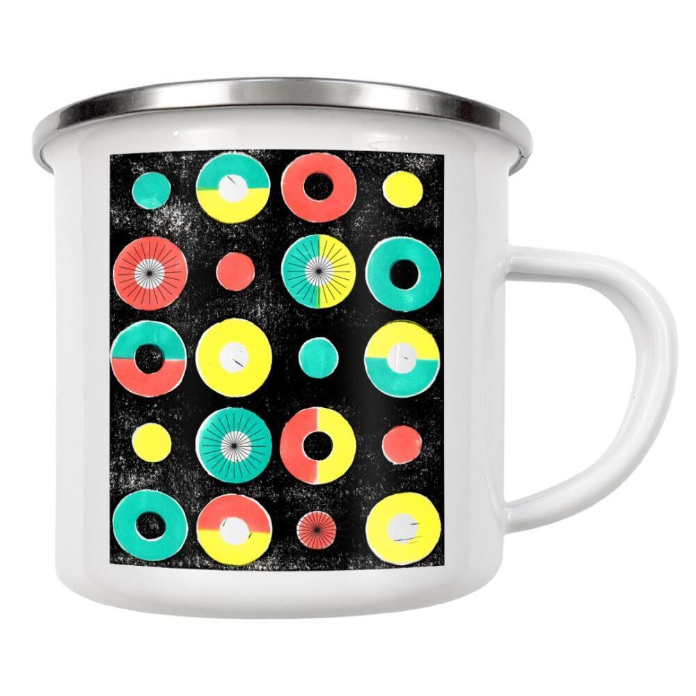 Emaille Tasse "Ethno-Muster Kreise" artboxONE - Abstrakt - Geometrie,Ethno,Pattern,Dots