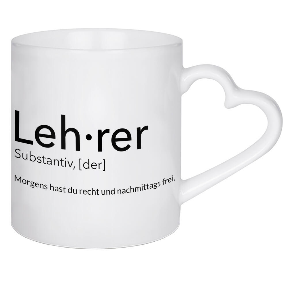 Herztasse "Lehrer-Definition" artboxONE - Schwarzweiß,Lehrersprüche - Lehrer,Schule,Recht,Frei