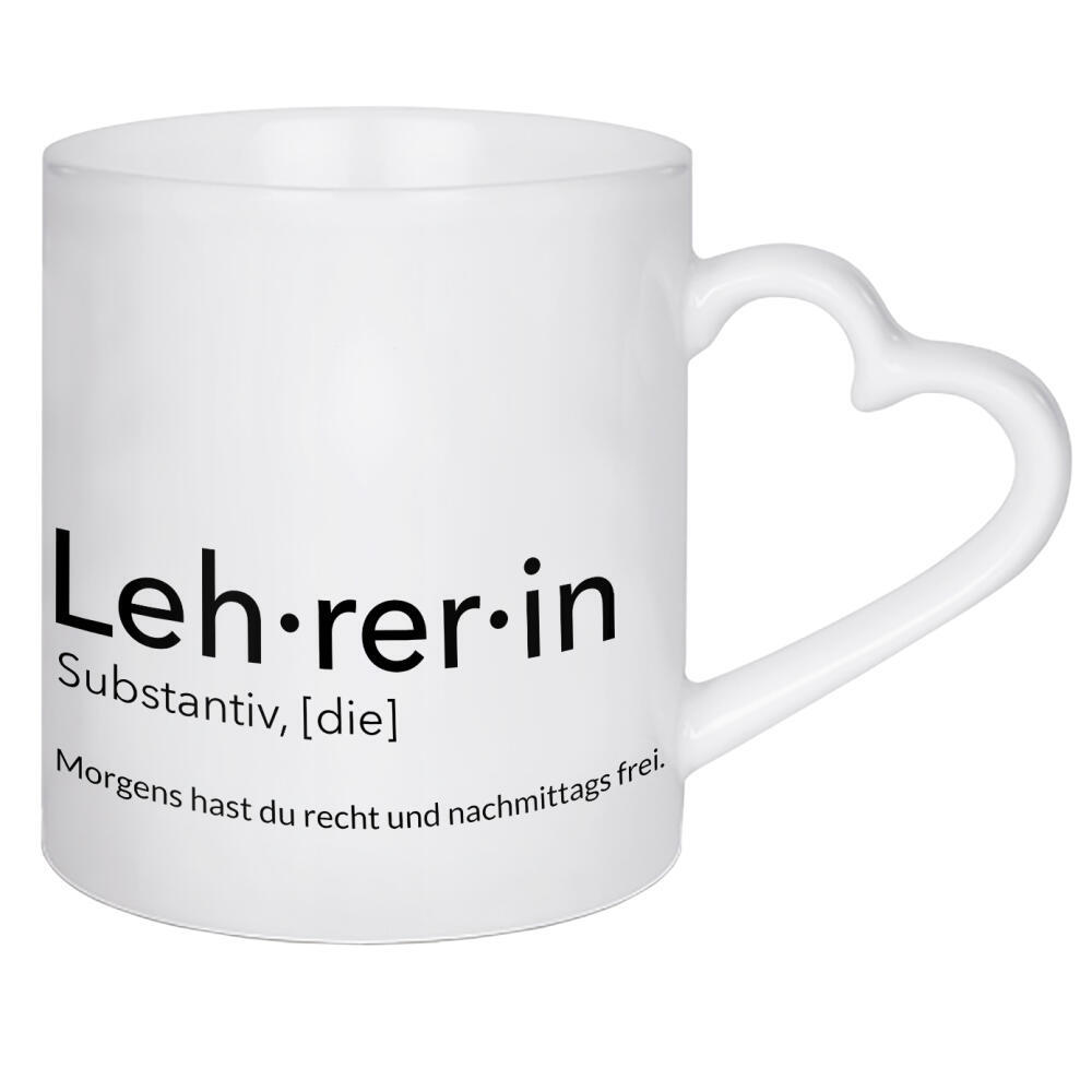 Herztasse "Lehrerin-Definition" artboxONE - Schwarzweiß,Lehrersprüche - Lehrerin,Schule,Recht,Frei