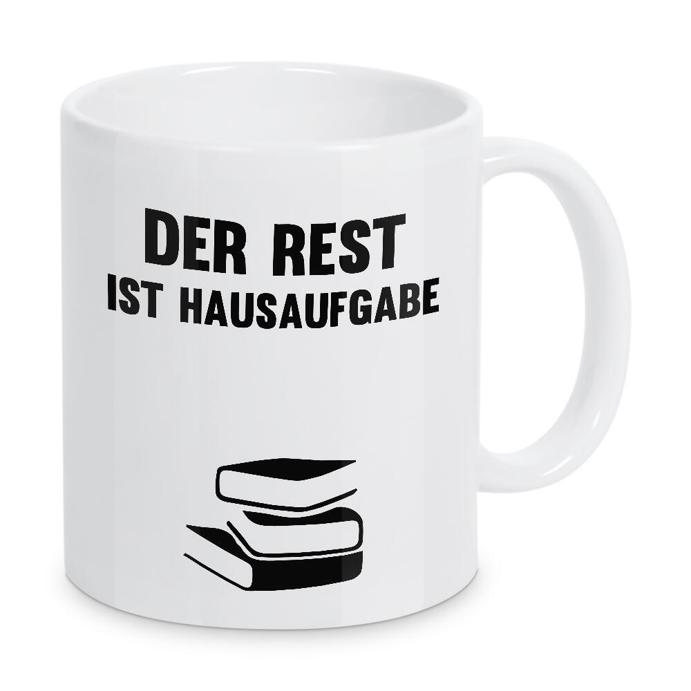 Tasse "Hausaufgabe" artboxONE - Schwarzweiß,Lehrersprüche - Rest,Hausaufgabe,Schule,Lehrer