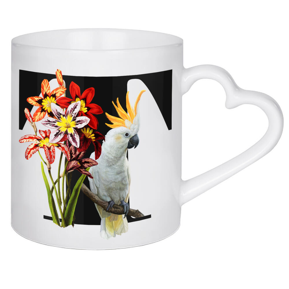 Herztasse "Botanical Alphabet-T" artboxONE - Typografie,Buchstaben,Buchstaben / T