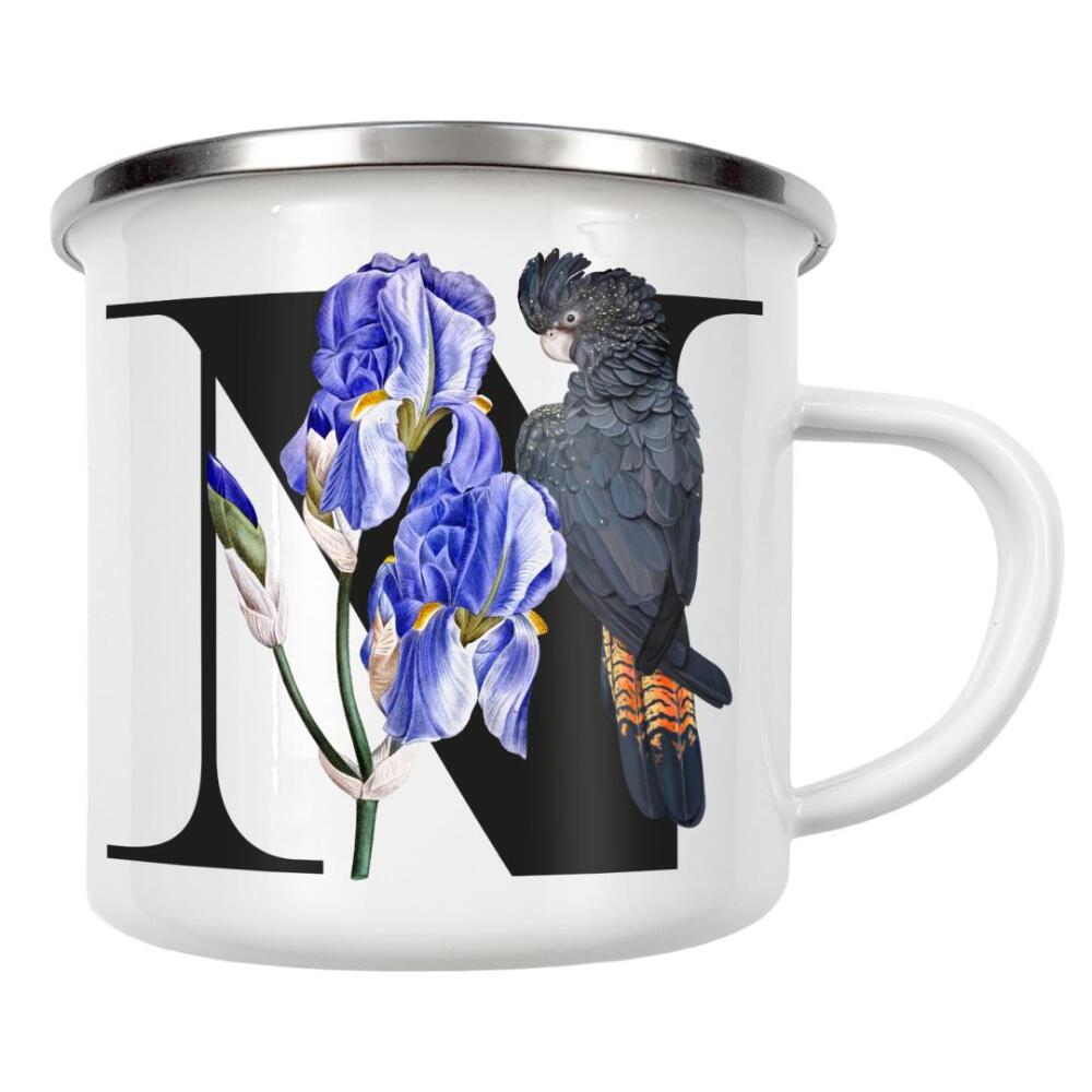 Emaille Tasse "Botanical Alphabet-N" artboxONE - Buchstaben,Buchstaben / N