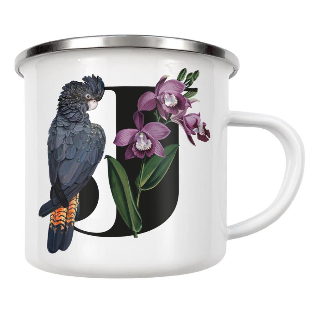 Emaille Tasse "Botanical Alphabet-J" artboxONE - Buchstaben,Buchstaben / J