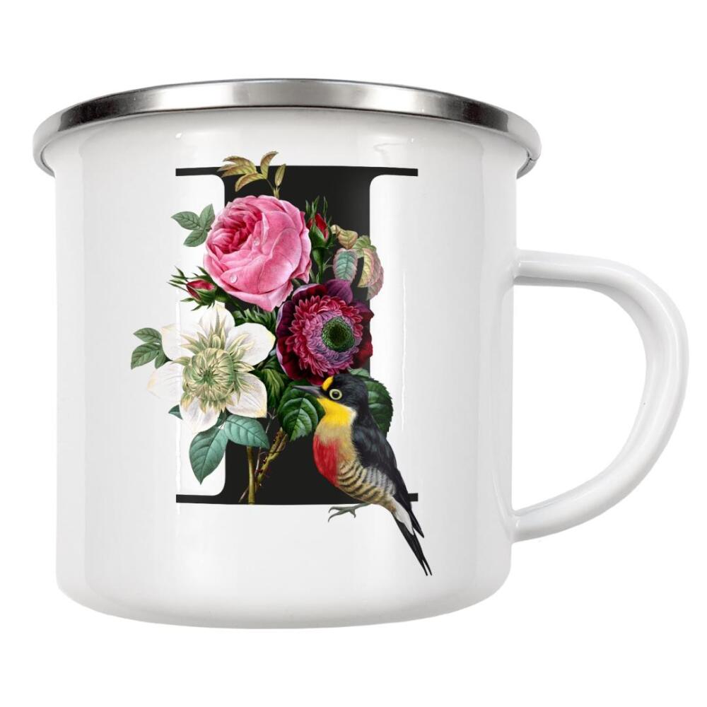 Emaille Tasse "Botanical Alphabet-I" artboxONE - Buchstaben,Buchstaben / I