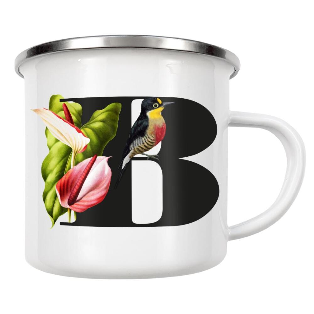 Emaille Tasse "Botanical Alphabet-B" artboxONE - Buchstaben,Buchstaben / B