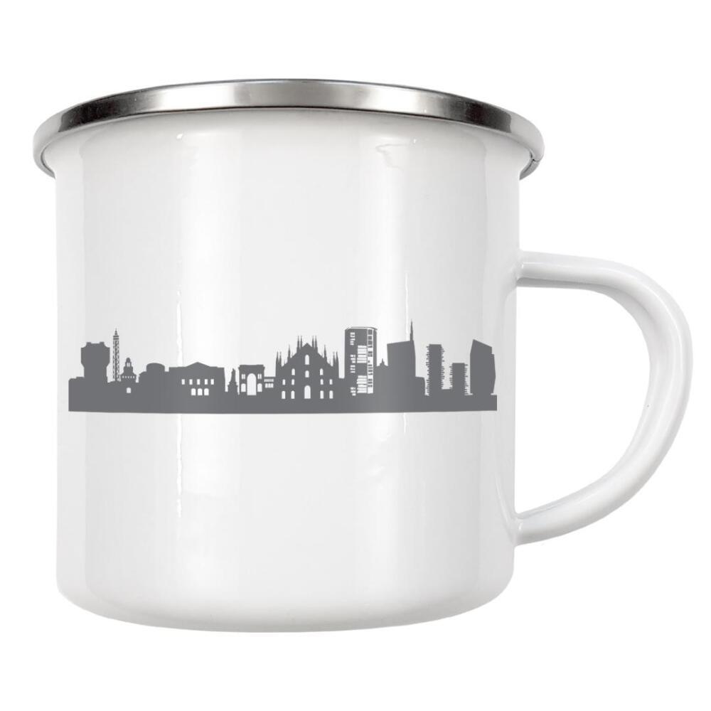 Emaille Tasse "Mailand 02 Monochrom" artboxONE - Städte,Abstrakt,Schwarzweiß,Architektur,Reise / Länder,Städte / Mailand