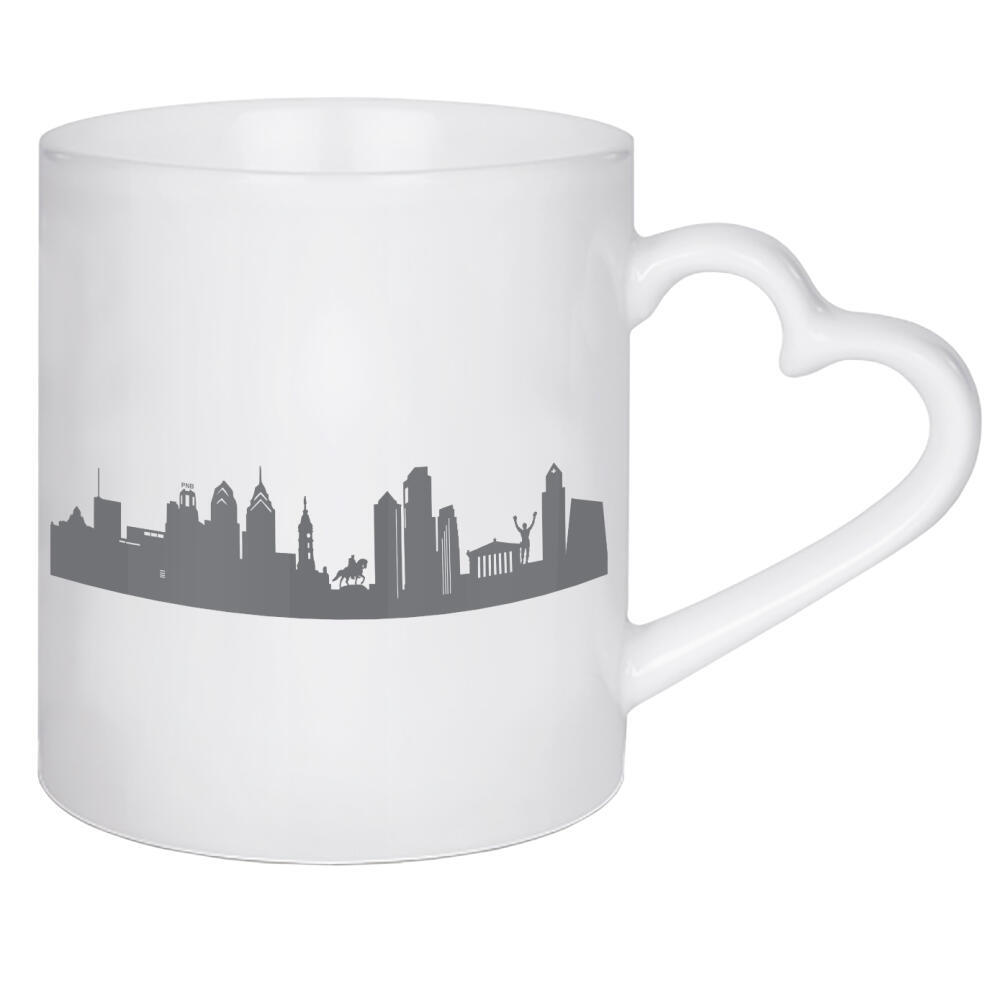 Herztasse "Philadelphia 02 Monochrom" artboxONE - Städte,Reise,Abstrakt,Schwarzweiß,Architektur,Reise / Länder