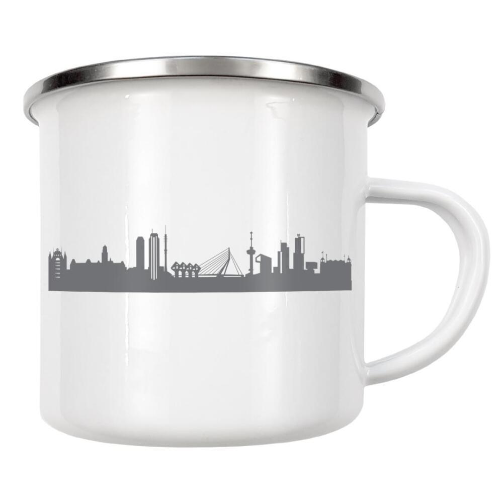 Emaille Tasse "Rotterdam 02 Monochrom" artboxONE - Städte,Reise,Abstrakt,Schwarzweiß,Architektur,Reise / Länder