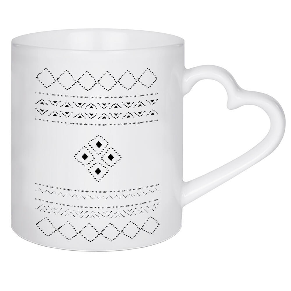 Herztasse "Ethno Geometry" artboxONE - Schwarzweiß,Geometrie - Ethnic,Minimal,Pattern