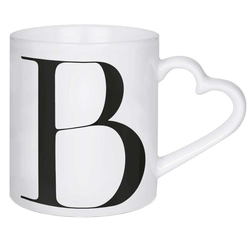 Herztasse "Buchstabe – B" artboxONE - Schwarzweiß,Buchstaben,Buchstaben / B - Buchstabe,B,Alphabet