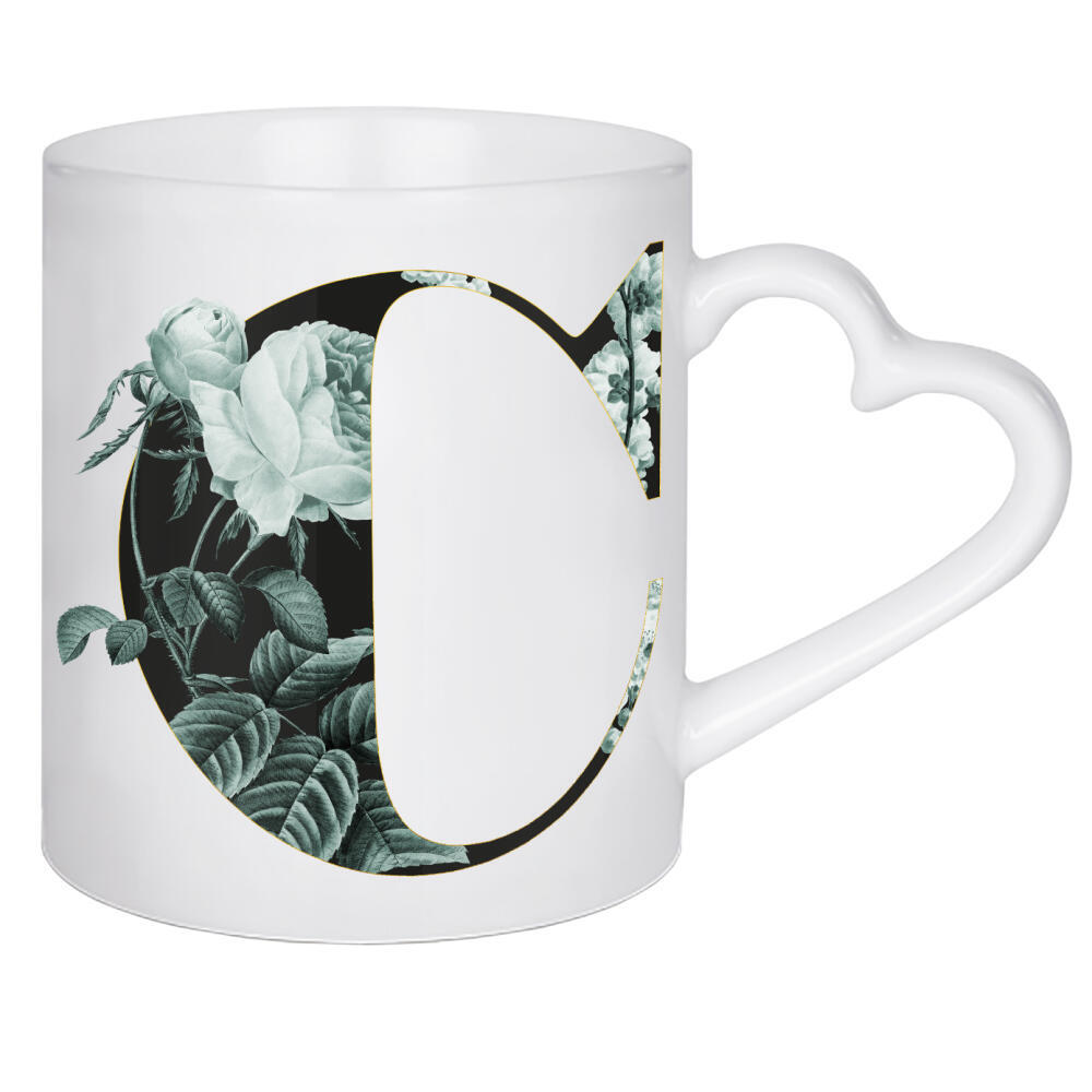 Herztasse "Floral Alphabet-C" artboxONE - Buchstaben,Buchstaben / C