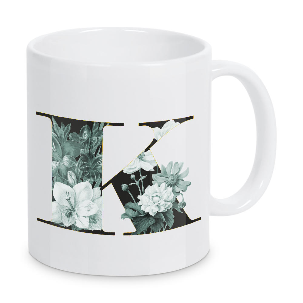 Tasse "Floral Alphabet-K" artboxONE - Buchstaben,Buchstaben / K