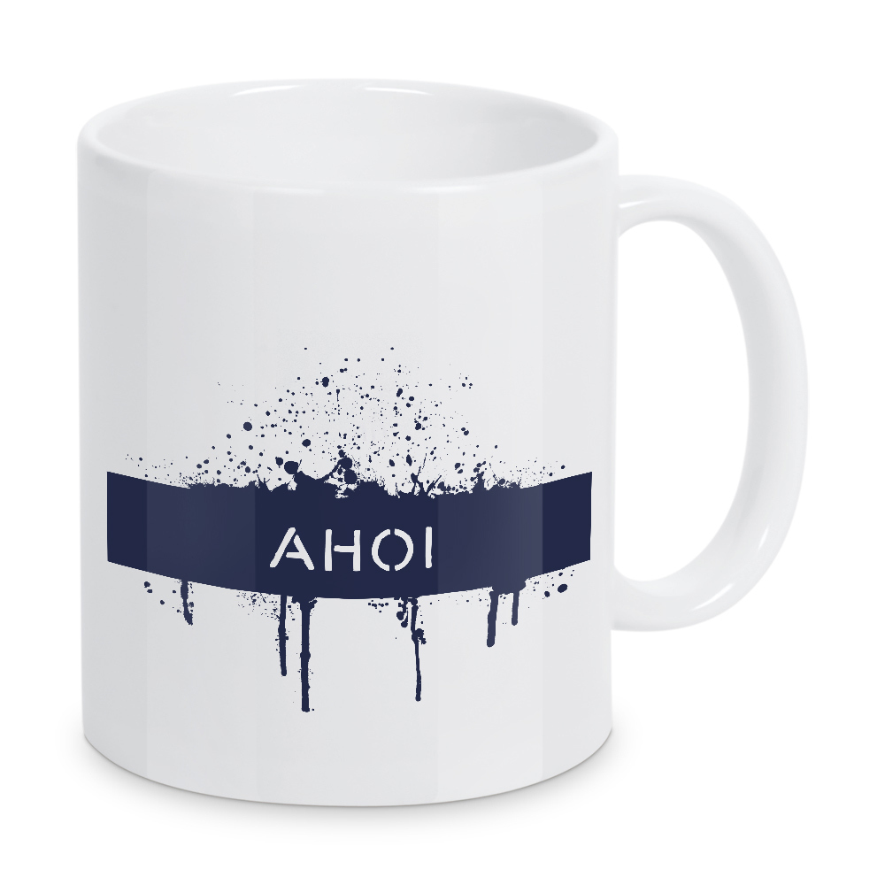 Tasse "Der Gruß AHOI" artboxONE - Typografie - Dialekt,Maritim,Ahoi
