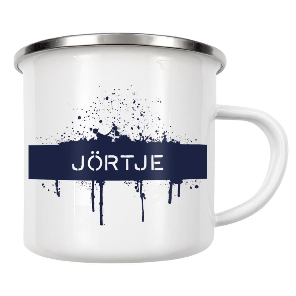 Emaille Tasse "Plattdeutsch JÖRTJE" artboxONE - Typografie - Dialekt,Spruch
