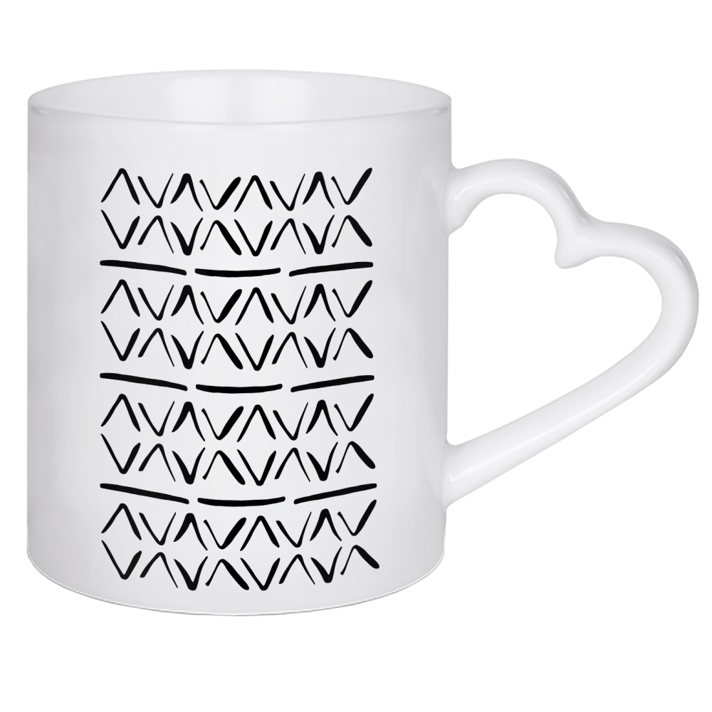 Herztasse "Ethno AV zigzag pattern" artboxONE - Abstrakt,Schwarzweiß - African,Ethno