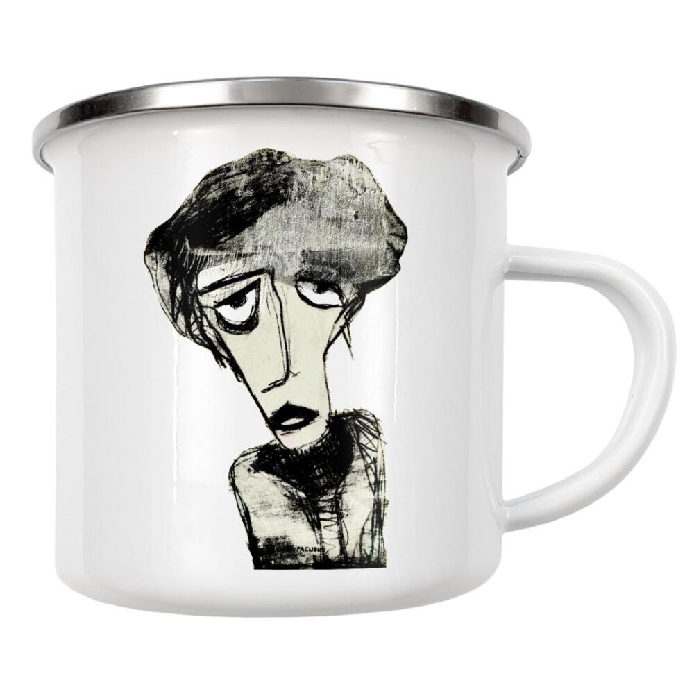 Emaille Tasse "Big eyes" artboxONE - Abstrakt,Schwarzweiß - Portrait,Eyes