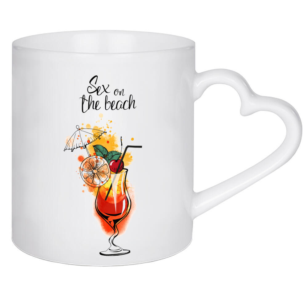 Herztasse "Sex on the beach cocktail" artboxONE - Essen & Trinken / Alkohol - Sex on the beach,Cocktail,Watercolor,Alcohol
