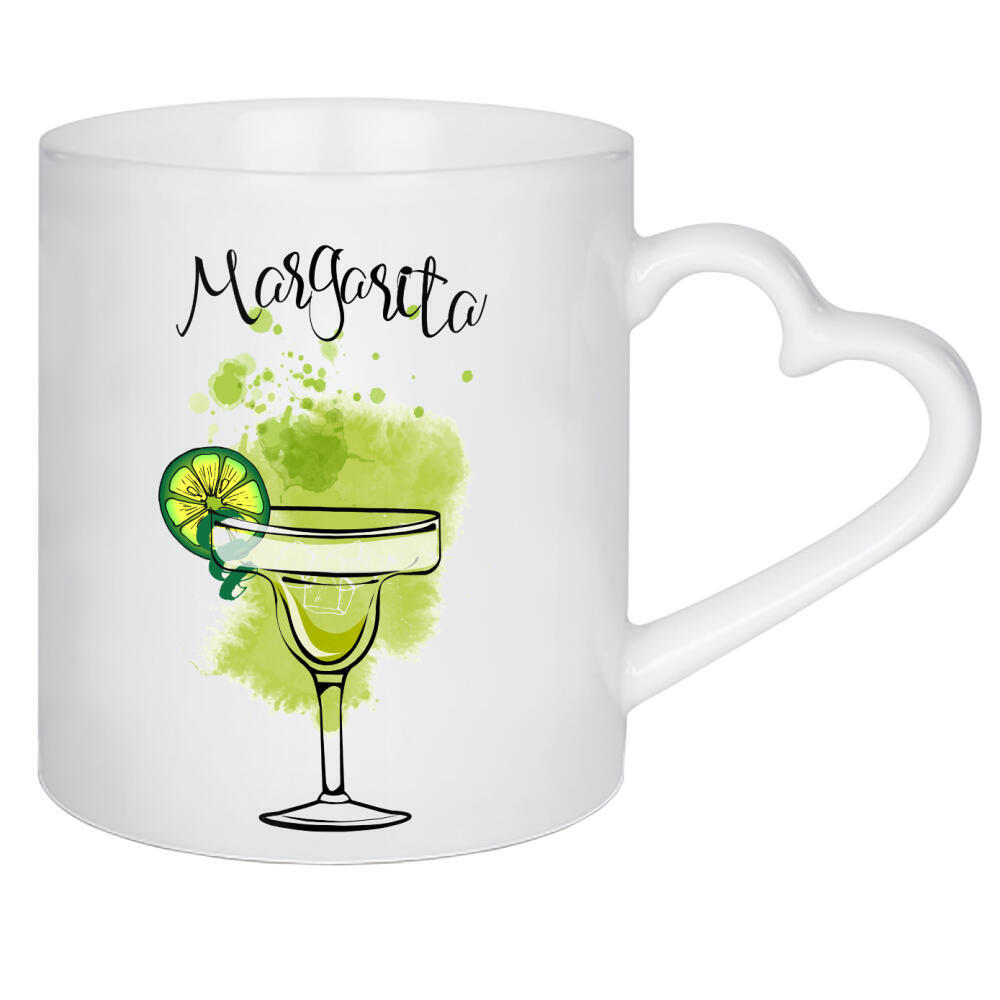 Herztasse "Margarita" artboxONE - Essen & Trinken / Alkohol - Margarita,Cocktail,Illustration,Watercolor,Alcohol,Glass
