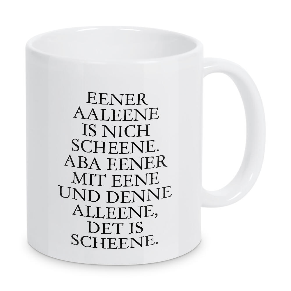 Tasse "Det is scheene! Berlinbild" artboxONE - Typografie,Schwarzweiß - Berlin,Berlinerisch,Dialekt