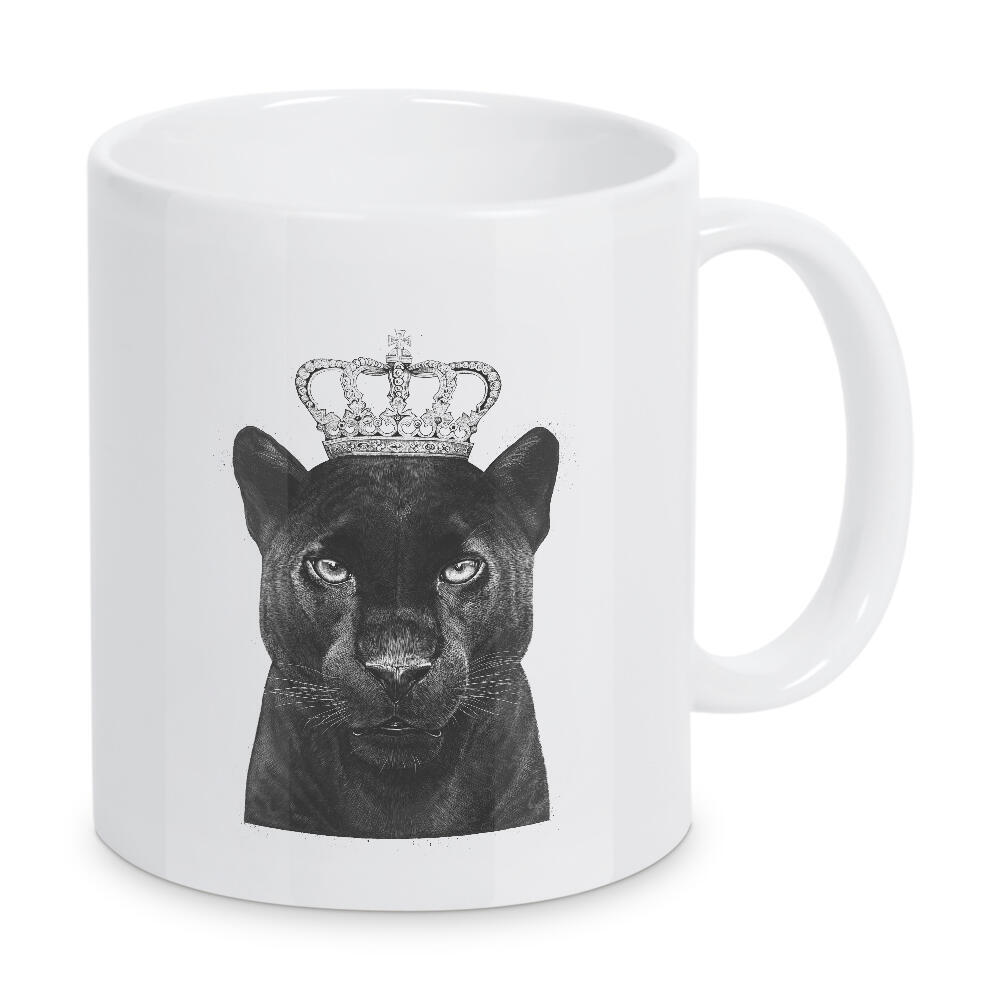 Tasse "The King Panther" artboxONE - Tiere,Schwarzweiß - Panther,Royal,King,Crown