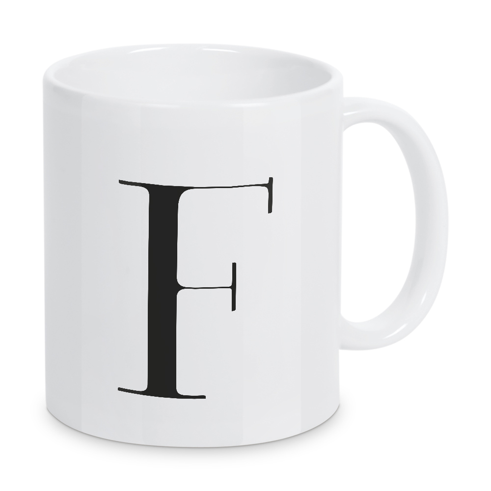 Tasse "Buchstabe – F" artboxONE - Schwarzweiß,Buchstaben,Buchstaben / F - Buchstabe,F,Alphabet,Abc