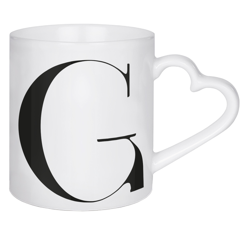 Herztasse "Buchstabe – G" artboxONE - Schwarzweiß,Buchstaben,Buchstaben / G - Buchstabe,G,Alphabet
