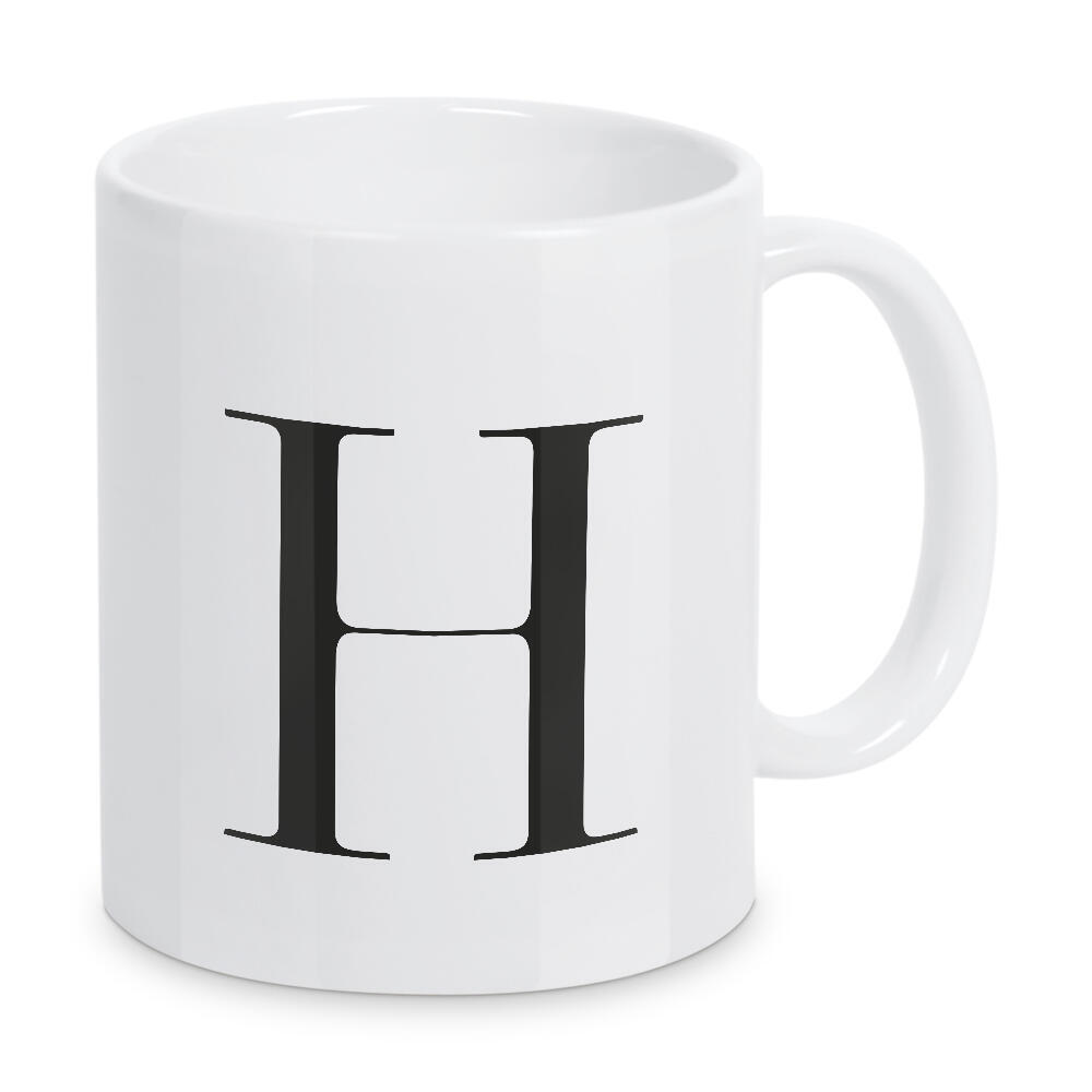 Tasse "Buchstabe – H" artboxONE - Schwarzweiß,Buchstaben,Buchstaben / H - Buchstabe,H,Alphabet,Buchstabenset-minimal1,Buchstabe-h