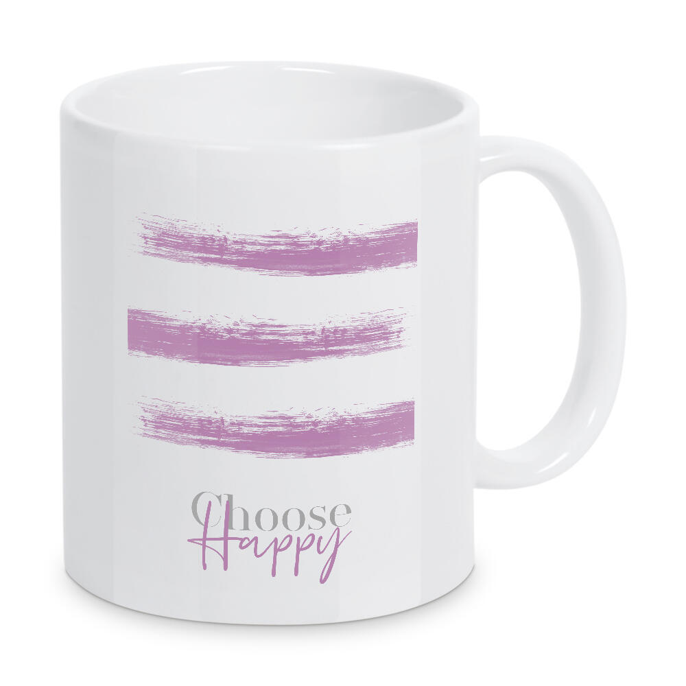 Tasse "CHOOSE HAPPY - pink" artboxONE - Typografie - Spruch,Modern,Brush,Lines,Happy