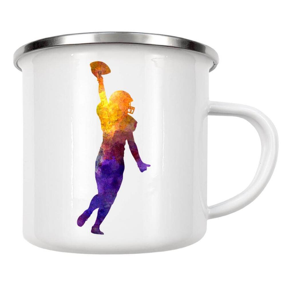 Emaille Tasse "American football female" artboxONE - Für Kinder,Abstrakt,Sport,Sport / Fußball,Sport / Motivation,Für Mama,Für Papa