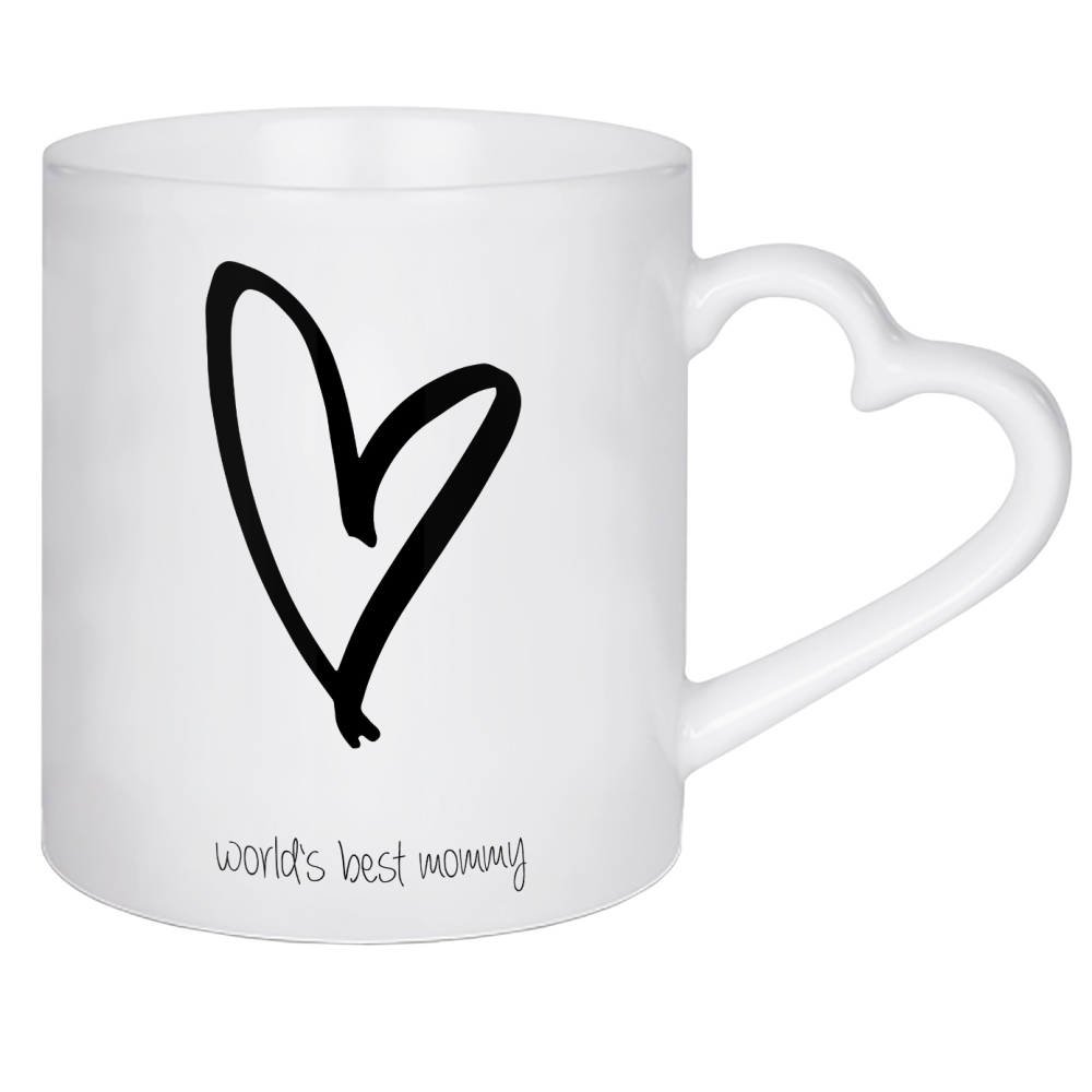 Herztasse "Beste Mama der Welt" artboxONE - Schwarzweiß,Liebe,Für Mama - Mama,Mami,Mum,Mom,Mommy