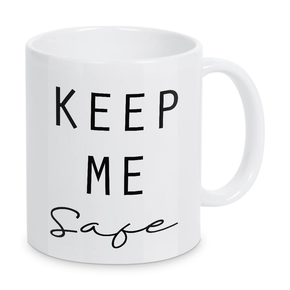 Tasse "Keep Me Safe" artboxONE - Schwarzweiß,Liebe - Quote,Love,Minimal