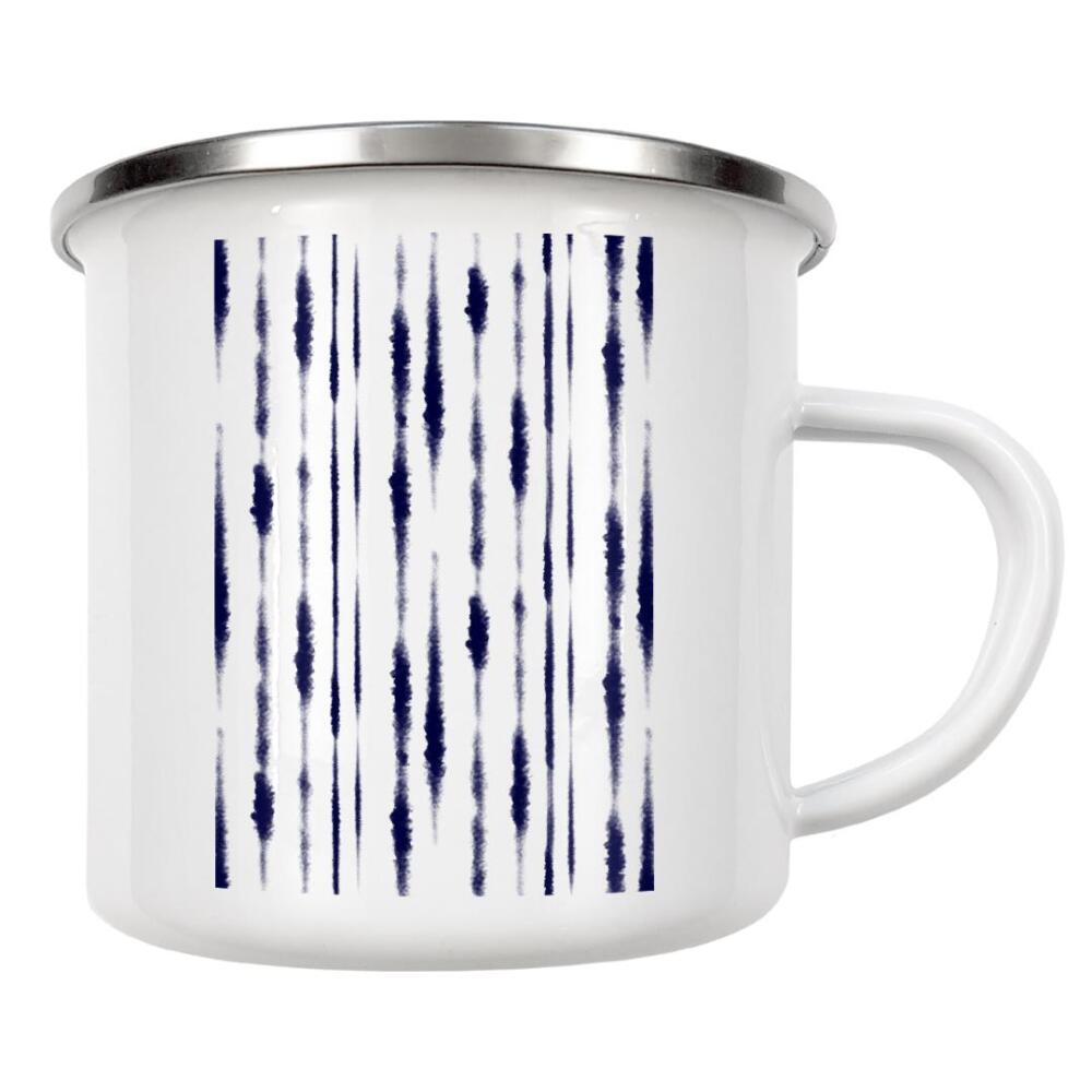 Emaille Tasse "Indigo Brush Strokes" artboxONE - Abstrakt - Indigo,Brush strokes,Paint,Maritim,Skandinavisch maritim