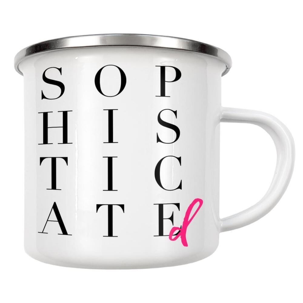 Emaille Tasse "SOPHISTICATEd quote" artboxONE - Fashion - Style,Minimalism,Typo