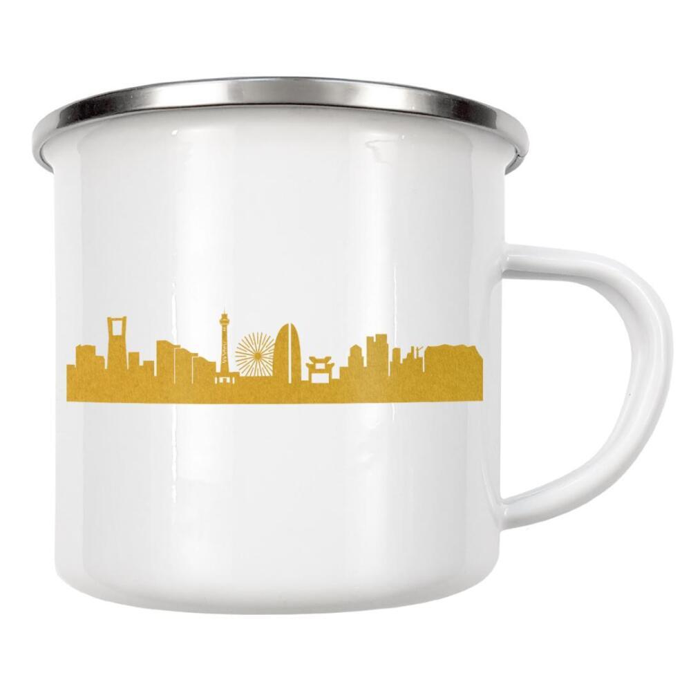 Emaille Tasse "Yokohama GOLD Print Love" artboxONE - Städte,Reise,Architektur,Reise / Asien,Städte / Weitere
