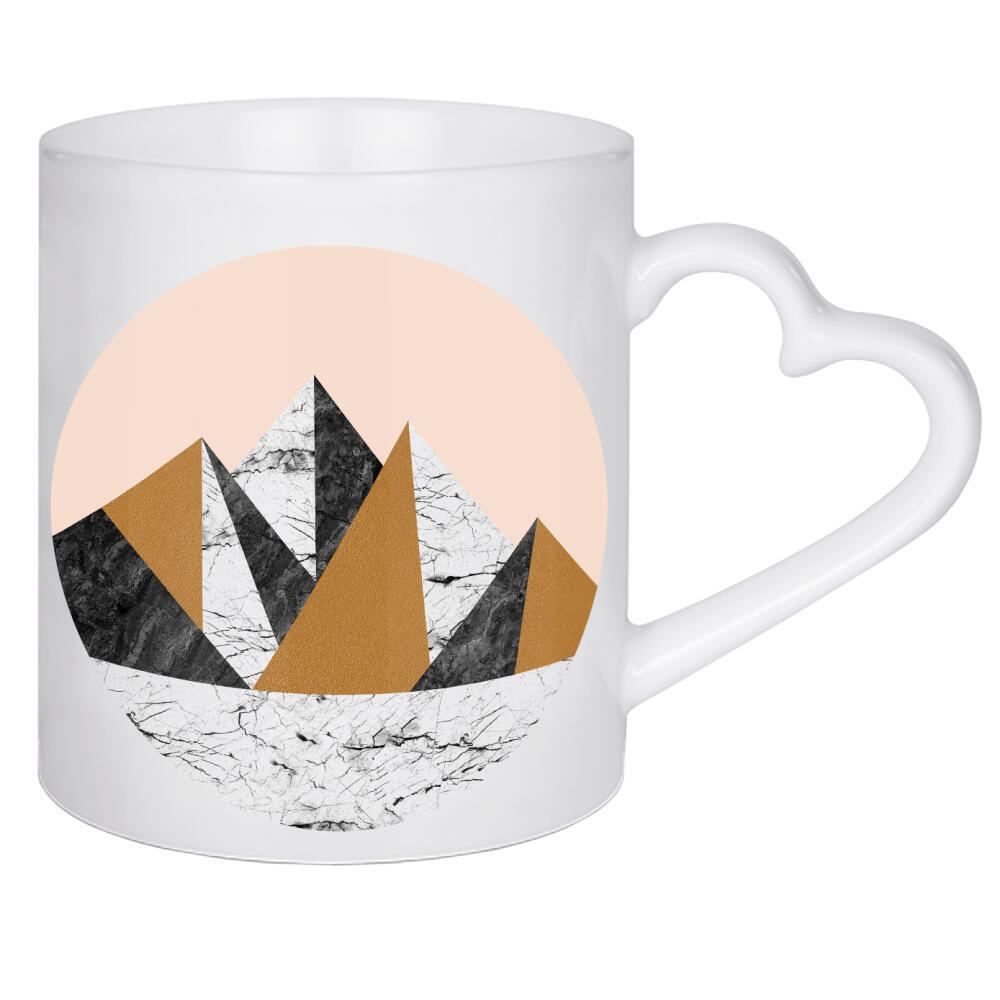 Herztasse "Geo Landscape Circle" artboxONE - Natur,Abstrakt,Geometrie,Marmor