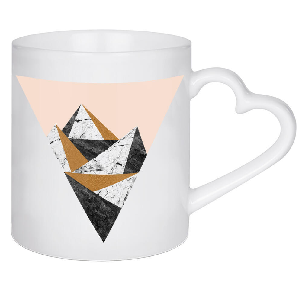Herztasse "Geo Landscape Triangle" artboxONE - Natur,Abstrakt,Geometrie,Marmor